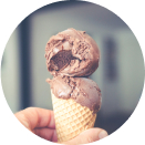 Chocolate ice-cream in a hand